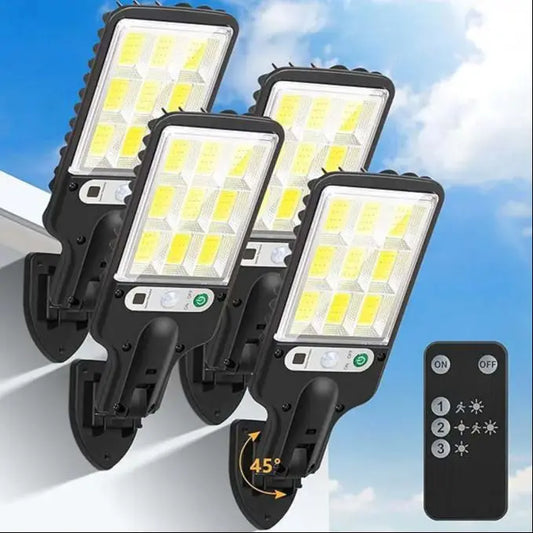 Luz LED Solar de pared para exteriores, 4 unidades, con detecciÃƒÂ³n impermeable del cuerpo humano, para jardÃƒÂ­n, terraza, garaje, patio y alumbrado pÃƒÂºblico