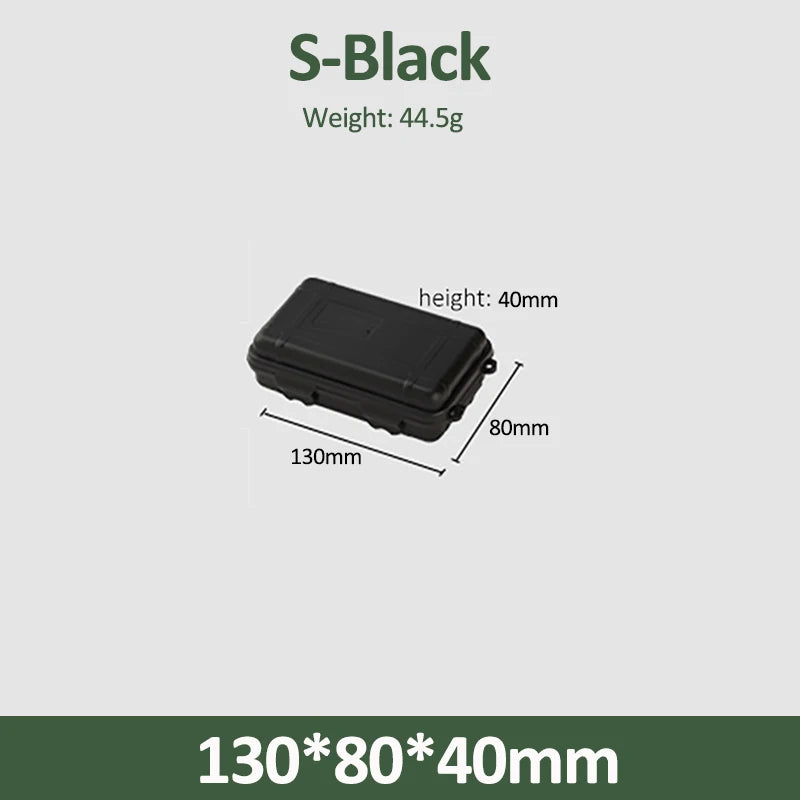 Caja de supervivencia sellada impermeable de plástico para exteriores, contenedor para acampar, caja de almacenamiento de viaje al aire libre, bolsa de aparejos de pesca, tamaño S/L/XL