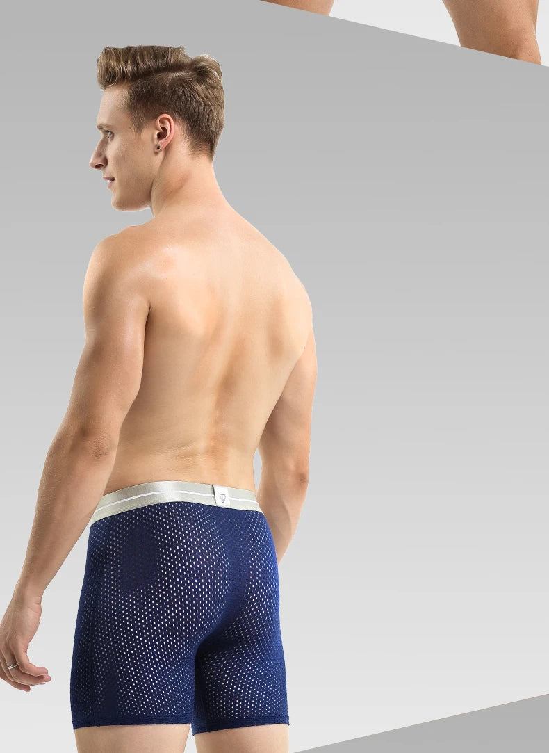 Ropa interior deportiva Extra larga para hombre, bóxer para correr, antidesgaste, piernas de gran tamaño, seda de hielo, suelto, 100kg, Fat Guy, cuatro esquinas