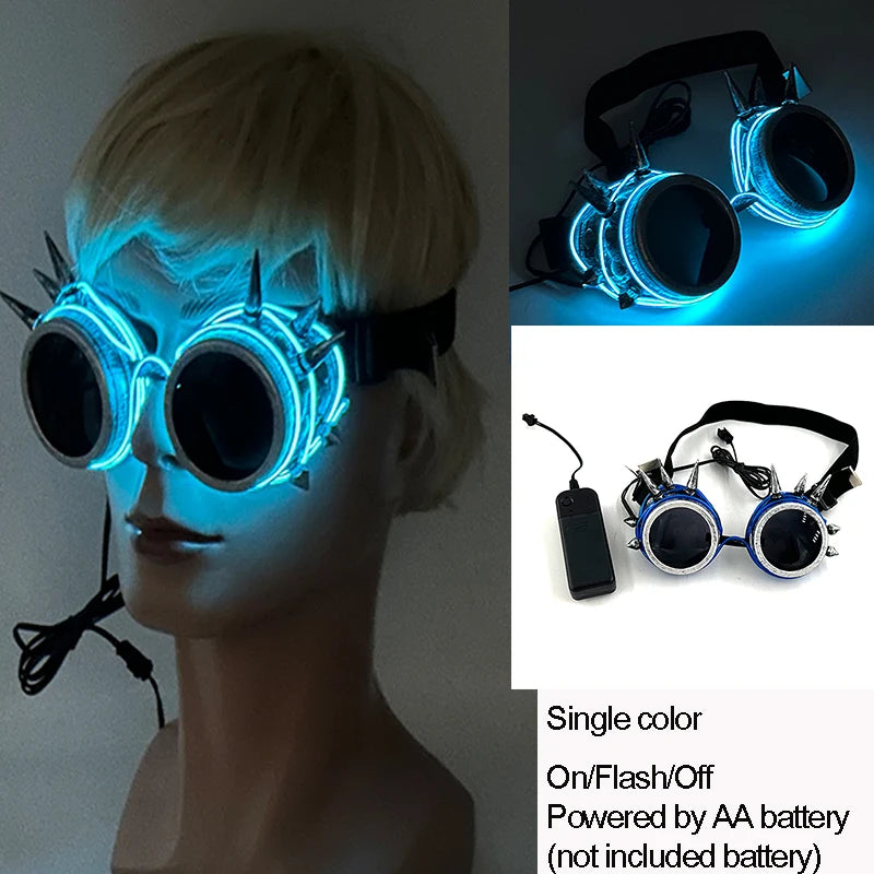 Gafas luminosas coloridas con luz LED, lentes de neón brillantes, parpadeantes para fiesta, club nocturno, DJ, decoración de fiesta de baile
