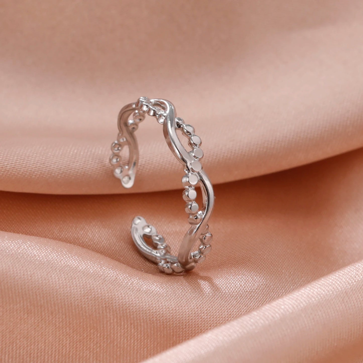 Skyrim-anillos de acero inoxidable para mujer, corazÃ³n geomÃ©trico, estÃ©tico, ajustable, abierto, joyerÃ­a de fiesta, regalos al por mayor