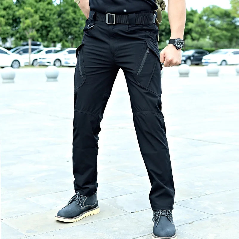 Pantalones tácticos militares Cargo para hombre, pantalones impermeables, pantalones casuales, resistentes al desgaste, con múltiples bolsillos, para senderismo al aire libre, pantalones de trabajo para hombre