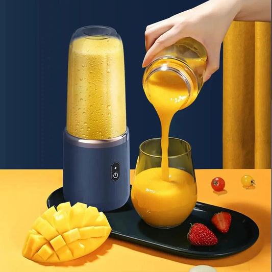Taza exprimidora portÃƒÂ¡til, licuadora de batidos, botella de licuadora de 6 hojas, taza exprimidora de frutas para el hogar, exprimidor recargable por USB, herramienta de cocina