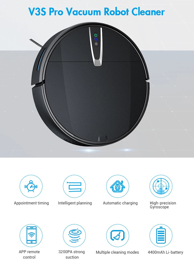 Robot aspirador inteligente con aplicación de succión de 3800PA y Control por voz, limpieza de suelo de barrido y carga automática para aspiradora robótica doméstica