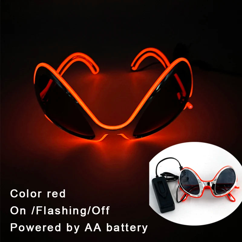 Gafas luminosas coloridas con luz LED, lentes de neón brillantes, parpadeantes para fiesta, club nocturno, DJ, decoración de fiesta de baile