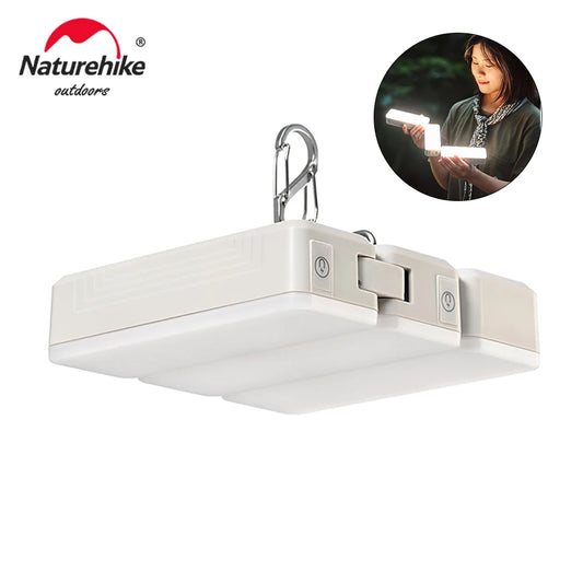 Naturehike-luz LED para tienda de campaña, linterna portátil recargable, lámpara de trabajo, iluminación de mantenimiento al aire libre, luz plegable tipo C