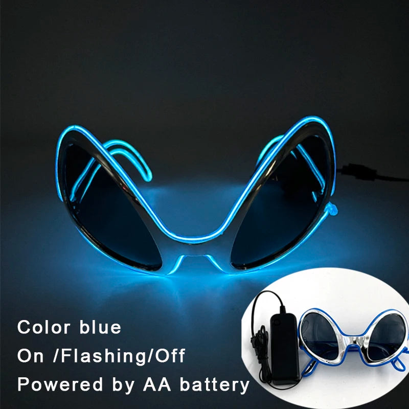 Gafas luminosas coloridas con luz LED, lentes de neón brillantes, parpadeantes para fiesta, club nocturno, DJ, decoración de fiesta de baile