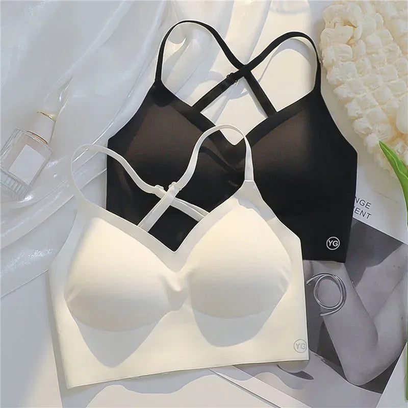 Sujetador Invisible de realce con espalda descubierta para mujer, sujetadores sexys de corte bajo, ropa interior de boda con espalda abierta, lencería sin costuras 2024