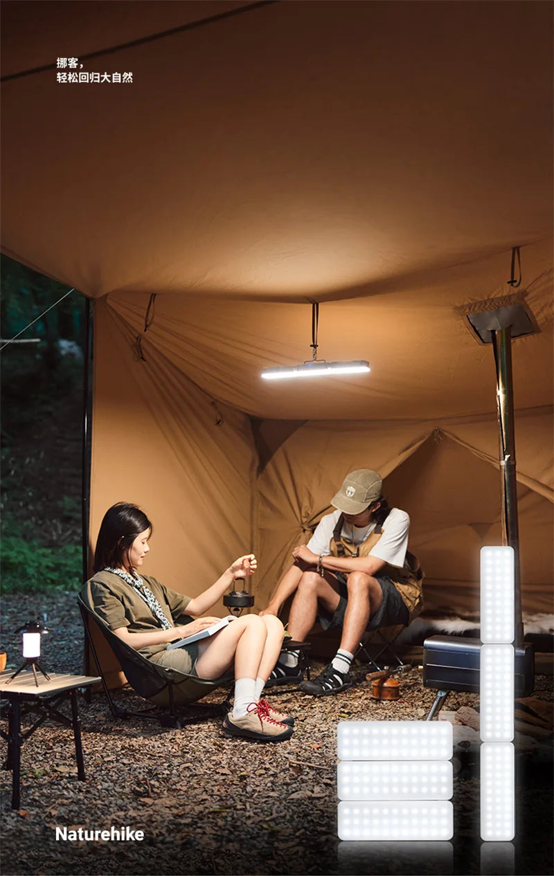 Naturehike-luz LED para tienda de campaña, linterna portátil recargable, lámpara de trabajo, iluminación de mantenimiento al aire libre, luz plegable tipo C
