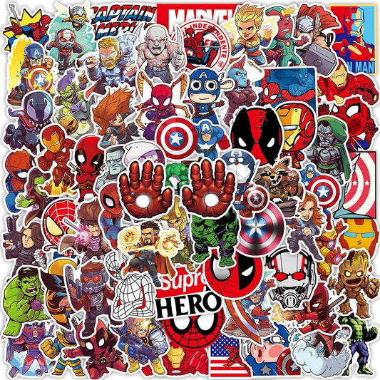 10/30/50/100 Uds Disney Marvel Vintage Los Vengadores superhéroes pegatinas de Anime calcomanía de dibujos animados portátil coche motocicleta pegatina divertida