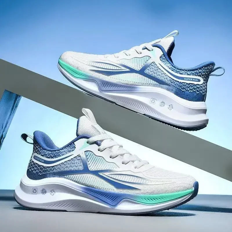 Zapatos para correr y caminar para hombre: zapatillas de tenis con cordones, ligeras, cómodas y transpirables