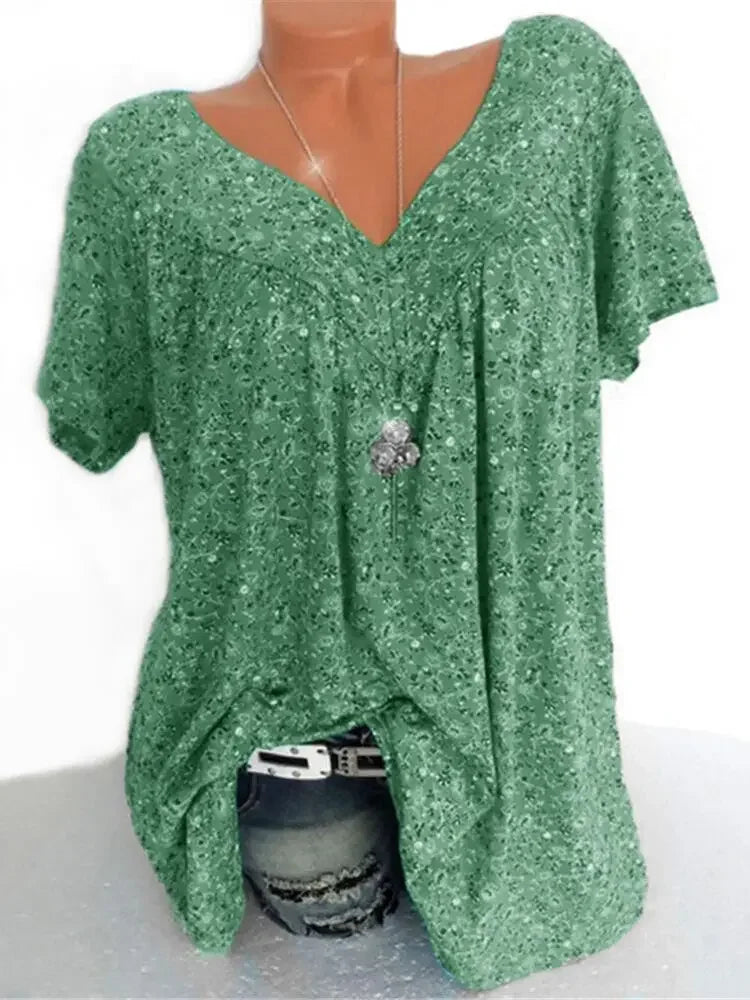 Camiseta holgada sin mangas para mujer, ropa de dormir de casa con cuello en V, Tops con estampado Floral, camisetas informales sexys a la moda para mujer