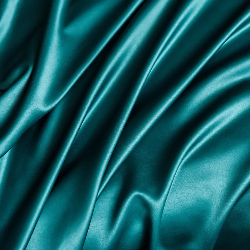 Sábana bajera de satén de alta gama con banda elástica, Sábana sedosa de Color sólido, funda de colchón antideslizante suave, colchas, ropa de cama