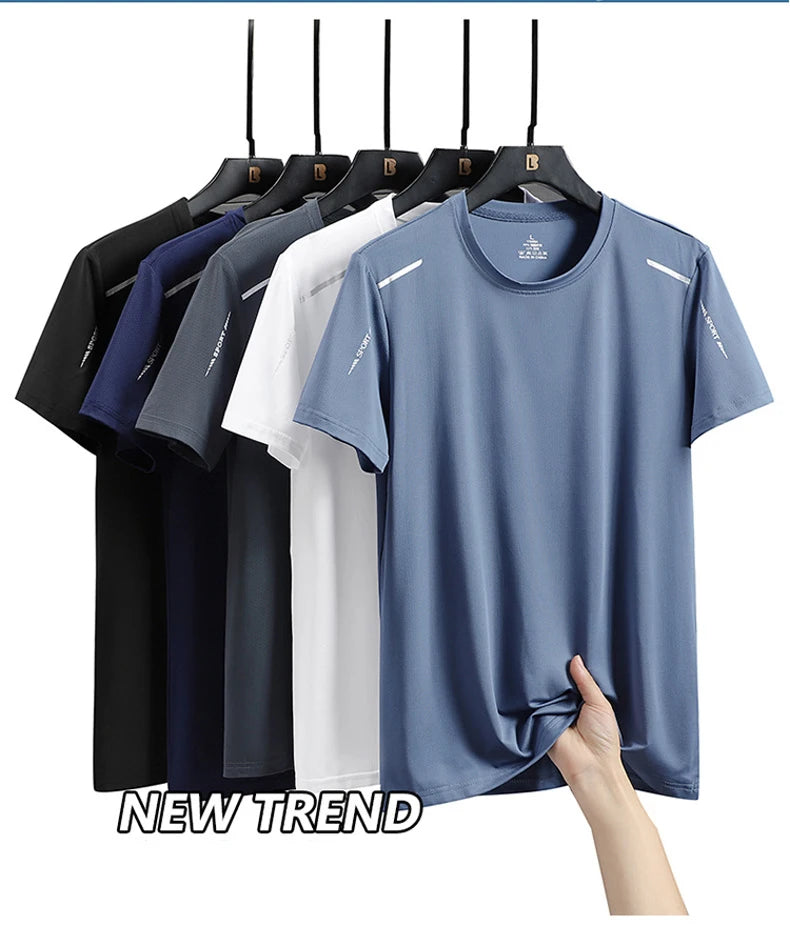 CHRLCK-camisetas de secado rÃ¡pido para correr para hombre, camisetas transpirables para senderismo y pesca, Camisa corta para deportes al aire libre de elasticidad suave, verano