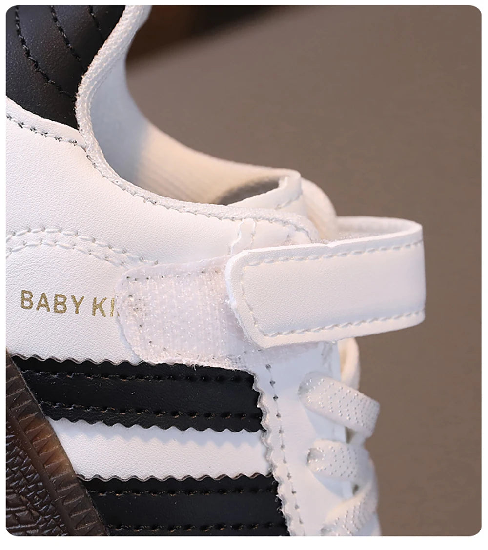 Zapatos deportivos de moda para niños, zapatillas ergonómicas de cuero PU para niños, zapatillas de deporte de suela blanda para niños, zapatillas de tenis para niños y niñas