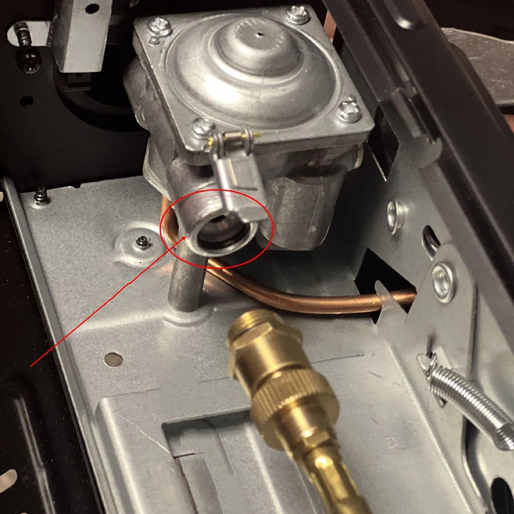 Adaptador de cobre para estufa de Camping, convertidor de Gas, casete, horno, conector de estufa, piezas de conversión de apagado automático