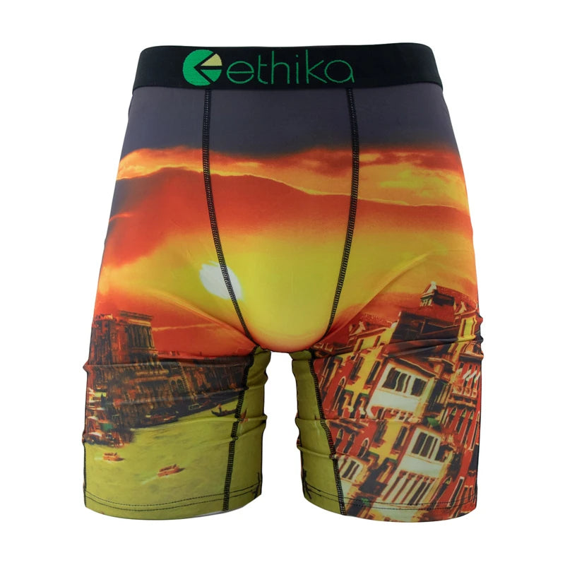 ETHIKA ropa interior 1 Uds. Boxershorts estampados sexis para hombre bañadores transpirables para hombre de talla grande S-3XL calzoncillos de natación para hombre bragas para hombre