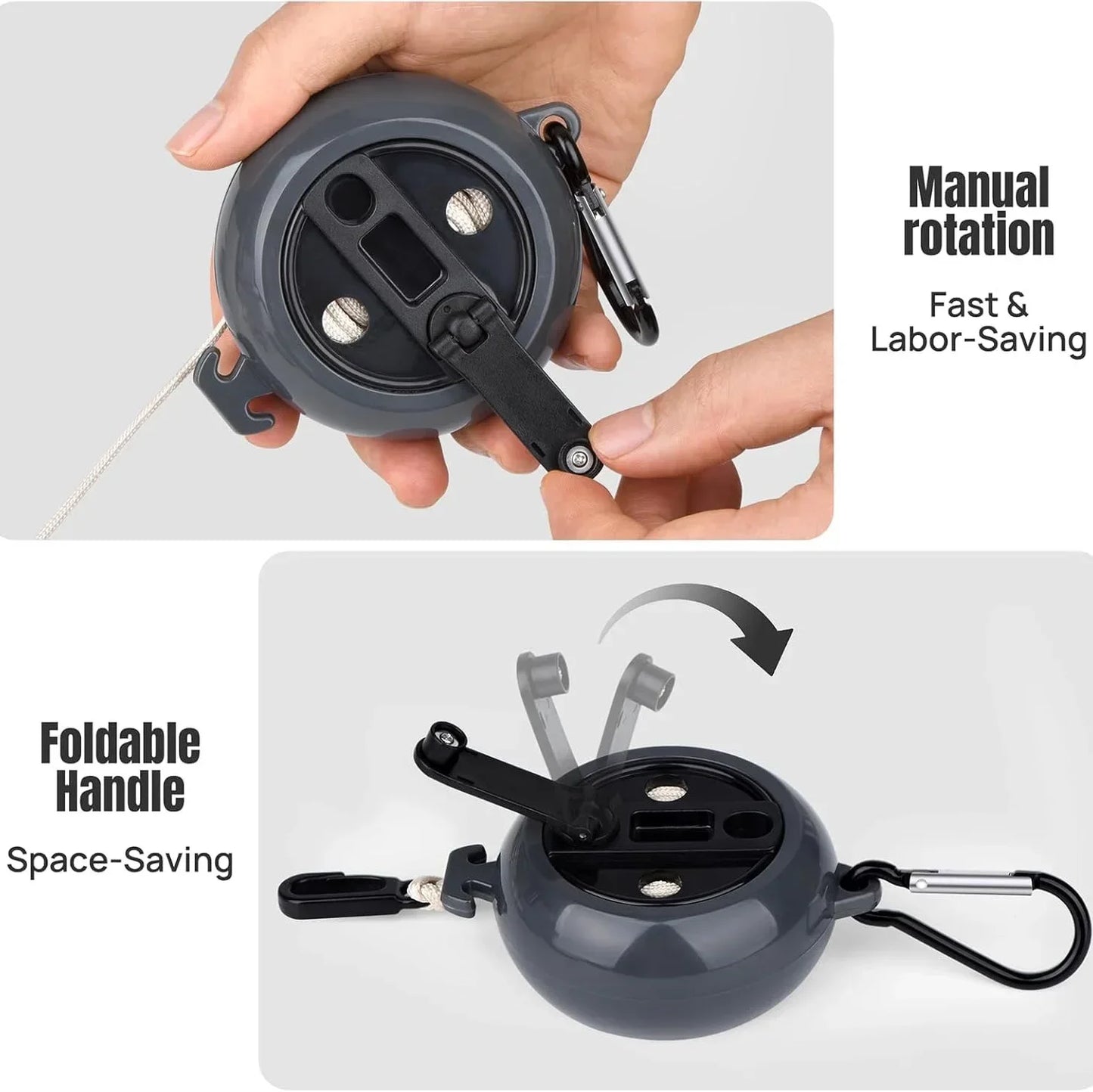 Tendedero ajustable para viajes al aire libre, tendedero portátil para exteriores, tendedero retráctil para exteriores, multiherramienta para acampar, color negro, 1 ud.