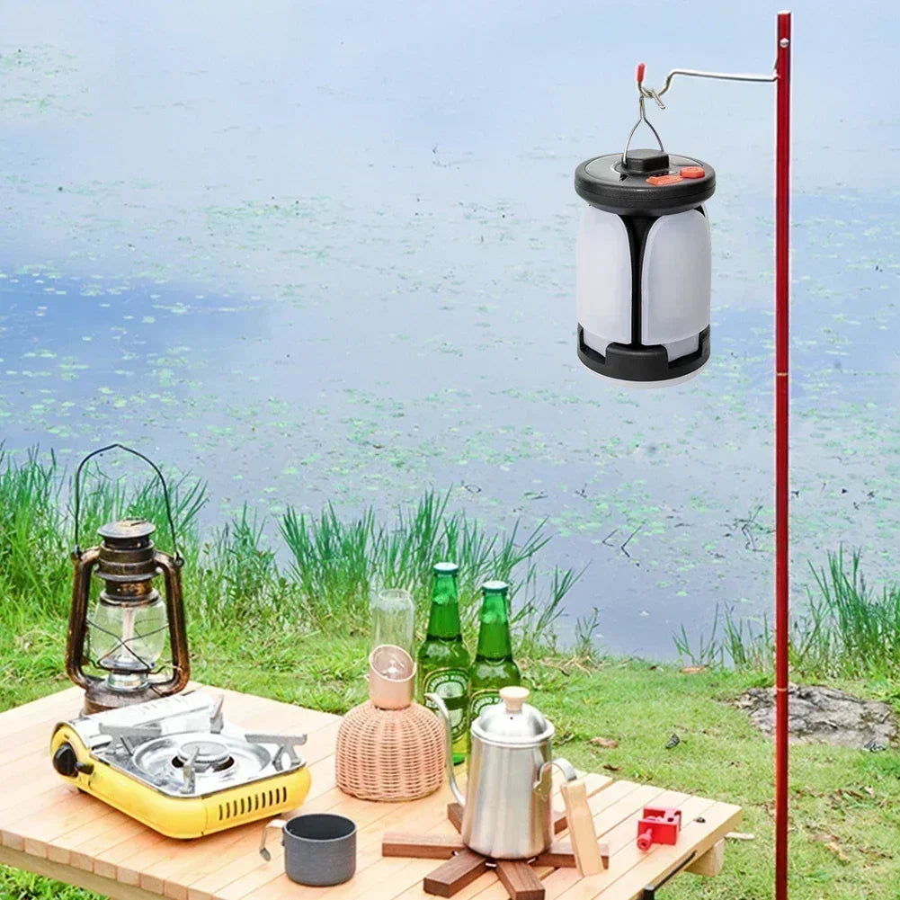 Linterna LED recargable ultrabrillante para acampar, reflector plegable, 3 modos de luz y linterna manos libres para acampar/senderismo/pesca