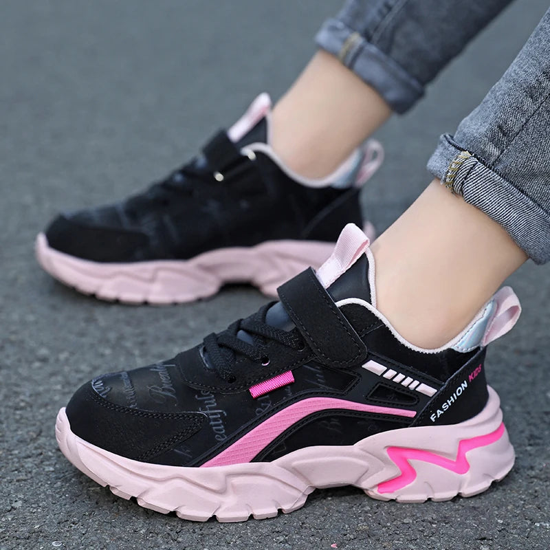 Zapatos informales para niños, zapatos de suela blanda para niños, zapatillas antideslizantes, zapatos para estudiantes al aire libre, calzado deportivo rosa para caminar para niñas