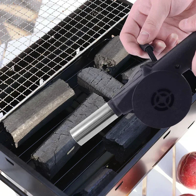Soplador de mano portátil para exteriores, soplador de combustión de carbón para barbacoa doméstica, herramientas para barbacoa, accesorios para barbacoa y acampada