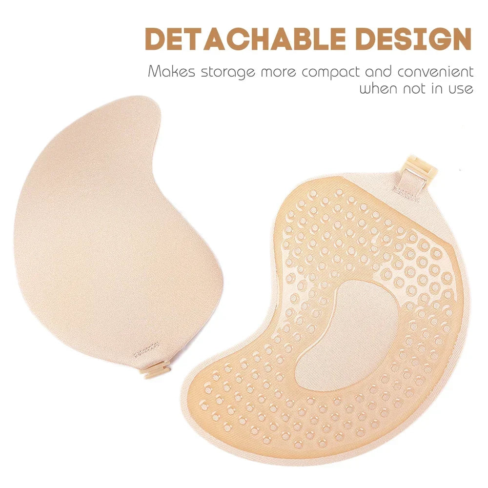 Sujetador adhesivo Invisible sin tirantes para mujer, sin tirantes Sujetador Push Up, lencería de silicona sin costuras, cubiertas para pezones, Bralette, ropa interior