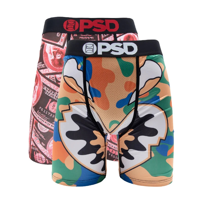OZPSD, 2 uds., calzoncillos Boxer para hombre, calzoncillos transpirables para hombre, bragas para hombre de talla grande, L-2XL estampado, ropa interior de natación para hombre, Boxers sexis