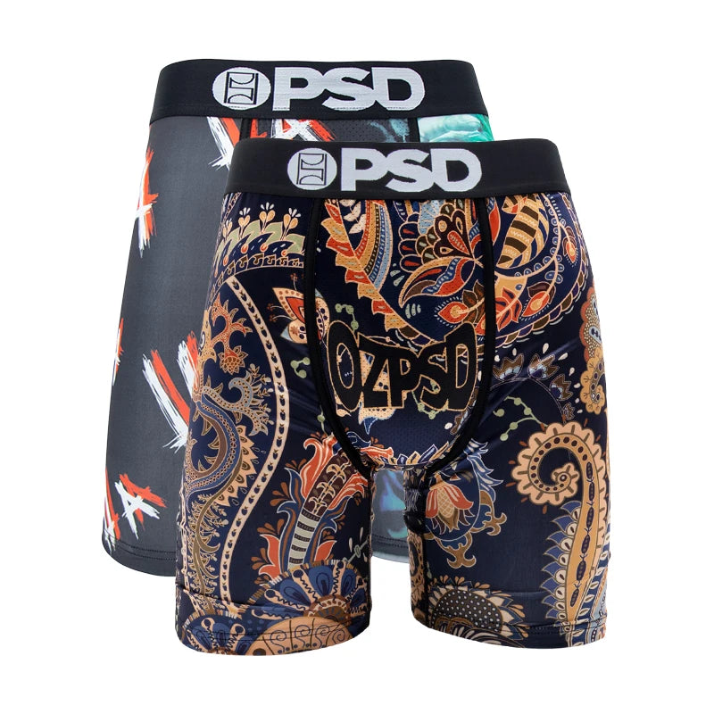 OZPSD, 2 uds., ropa interior para hombre, calzoncillos estampados transpirables para hombre, bragas para hombre de talla grande, Boxershorts sexis para nadar, Boxers para hombre, calzoncillos