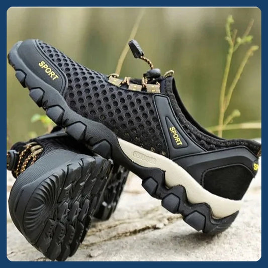 Zapatos de malla transpirables a la moda de verano, zapatillas de tenis informales para hombre, zapatos de senderismo antideslizantes para hombre, zapatos de senderismo para hombre