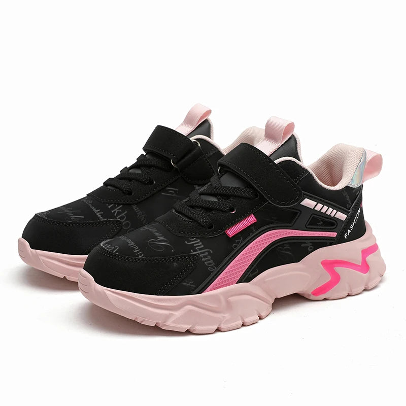 Zapatos informales para niños, zapatos de suela blanda para niños, zapatillas antideslizantes, zapatos para estudiantes al aire libre, calzado deportivo rosa para caminar para niñas