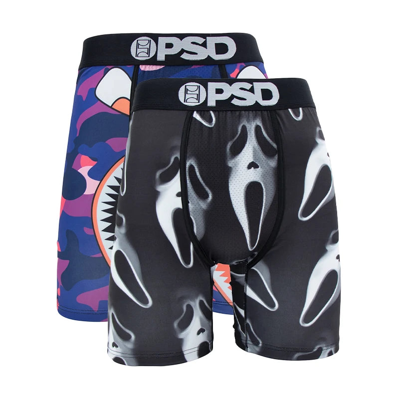 OZPSD, 2 uds., calzoncillos Boxer para hombre, calzoncillos transpirables para hombre, bragas para hombre de talla grande, L-2XL estampado, ropa interior de natación para hombre, Boxers sexis