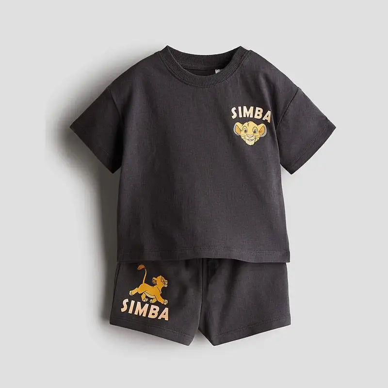 Conjunto de 2 piezas de ropa de Mickey para niños, traje de manga corta para niños, chándal de moda Popular, Disney, nuevo estilo, Verano