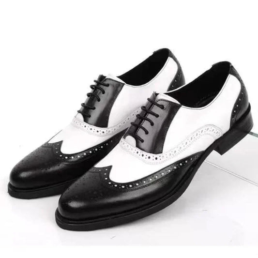 Zapatos de vestir para hombre de colores mezclados, zapatos de cuero Retro para hombre, calzado barroco de negocios para hombre, calzado Oxford informal para hombre Erkek AyakkabÄ±