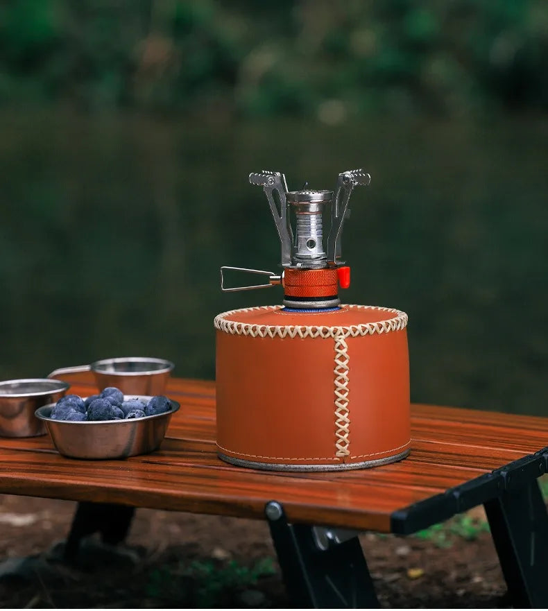 Estufa plegable para exteriores, Mini estufa de Gas de aleación ultraligera para acampar, senderismo, horno de Gas, cocina portátil para pícnic al aire libre