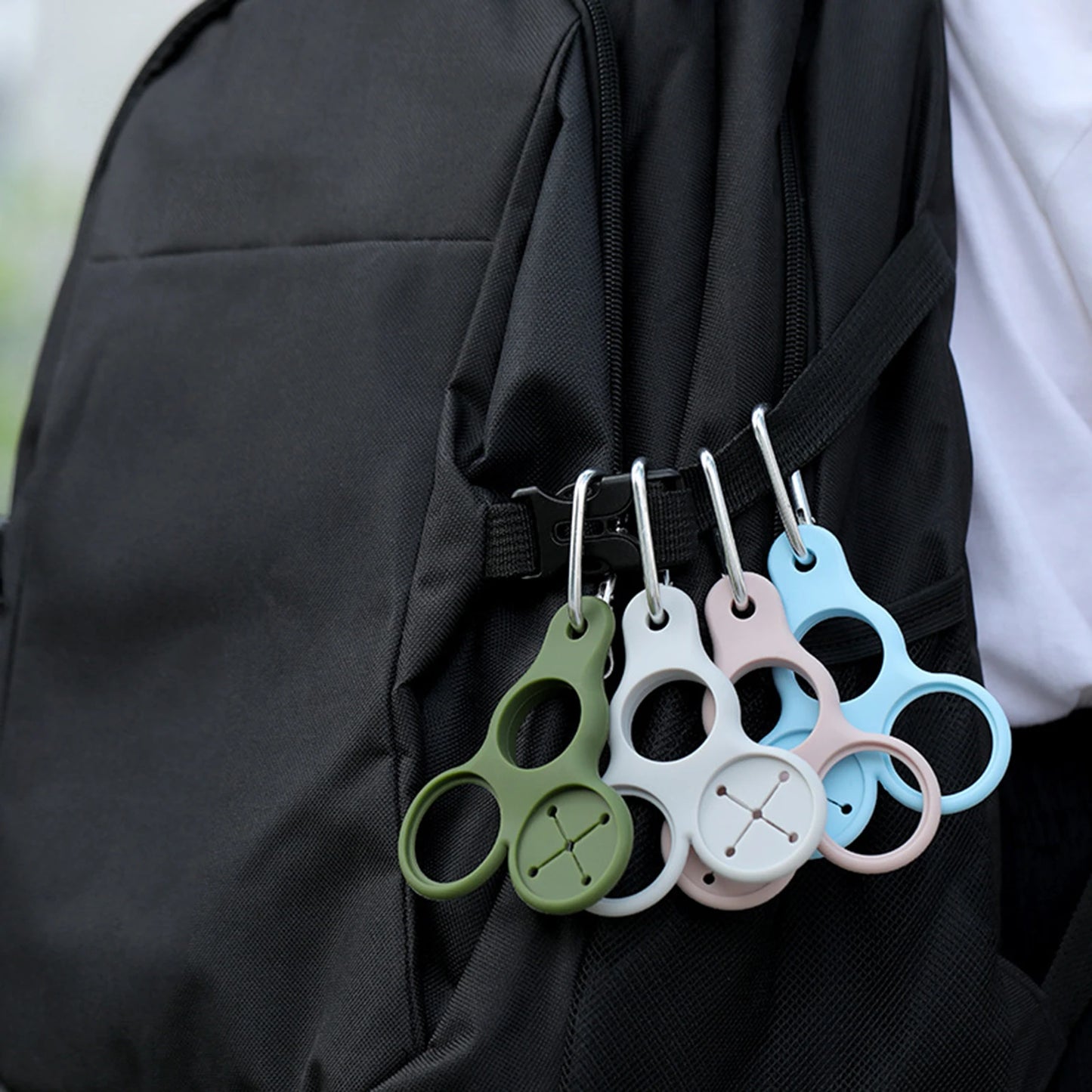 Mosquetón portátil 3 en 1, gancho de silicona duradero para acampar, viajes en bicicleta, supervivencia salvaje, pesca, ganchos para mochila al aire libre, 1/2/5 Uds.