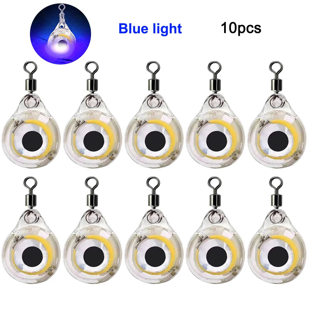 10 Uds. SeÃƒÆ’Ã‚Â±uelo de pesca con forma de Mini ojo, luz nocturna subacuÃƒÆ’Ã‚Â¡tica, seÃƒÆ’Ã‚Â±uelo luminoso alimentado por baterÃƒÆ’Ã‚Â­a para agua de mar y agua dulce
