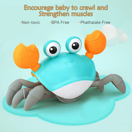 1Pc Escape Cangrejo funciÃ³n de detecciÃ³n automÃ¡tica niÃ±os arrastrÃ¡ndose evitando obstÃ¡culos mascota electrÃ³nica con mÃºsica