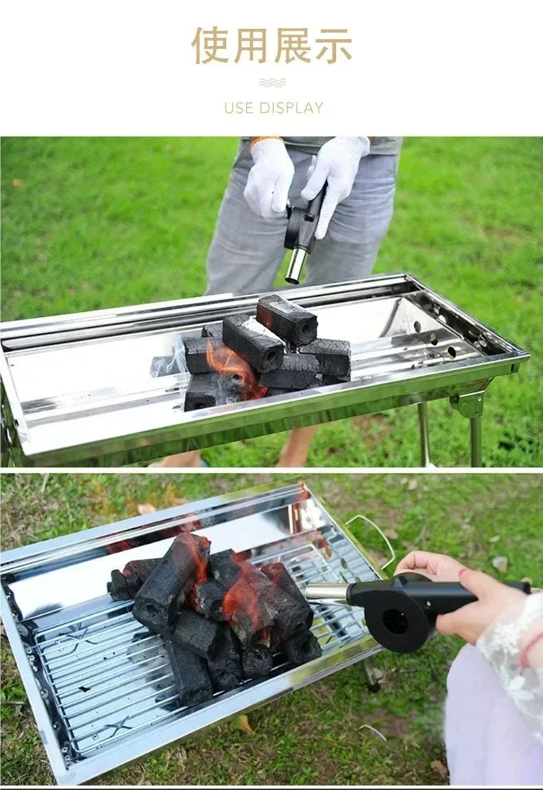 Soplador de mano portátil para exteriores, soplador de combustión de carbón para barbacoa doméstica, herramientas para barbacoa, accesorios para barbacoa y acampada