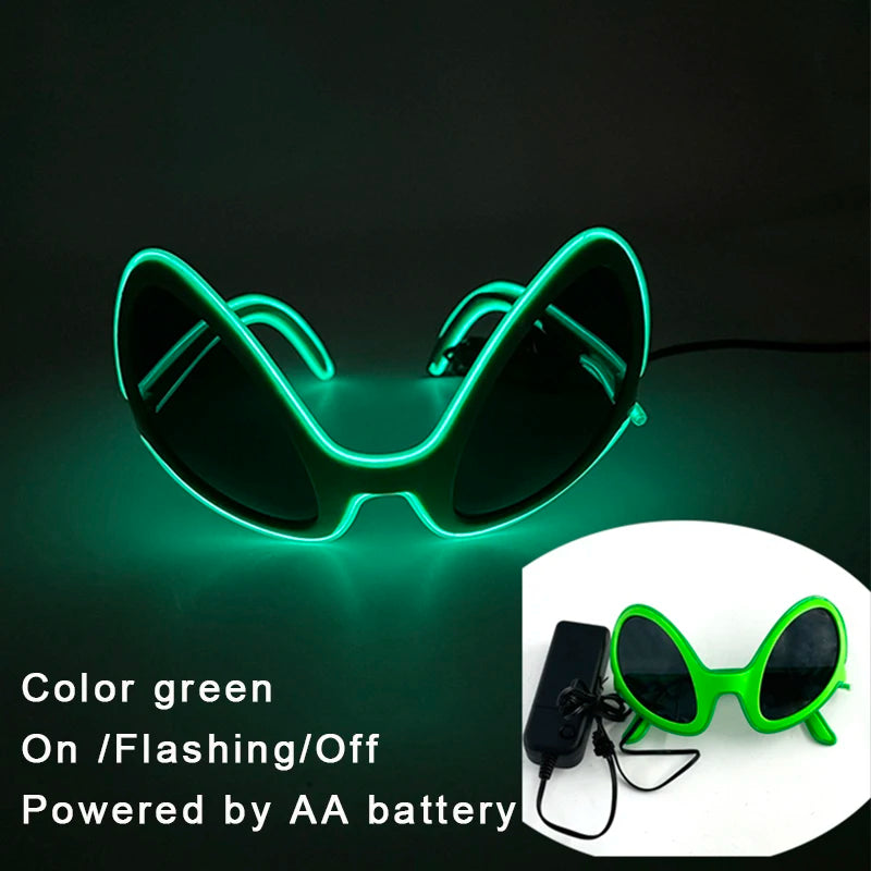 Gafas luminosas coloridas con luz LED, lentes de neón brillantes, parpadeantes para fiesta, club nocturno, DJ, decoración de fiesta de baile