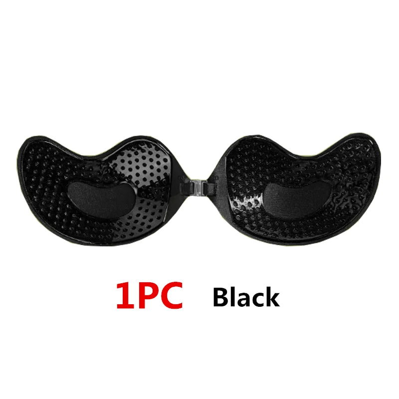 Sujetador adhesivo Invisible sin tirantes para mujer, sin tirantes Sujetador Push Up, lencería de silicona sin costuras, cubiertas para pezones, Bralette, ropa interior