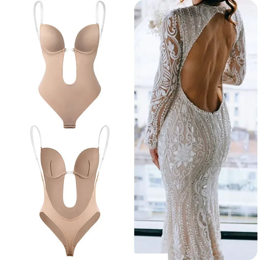 Sujetador moldeador de cuerpo completo para mujer, Body sin espalda, Tanga, moldeadores invisibles, Control de barriga, fajas, funda, ropa interior adelgazante