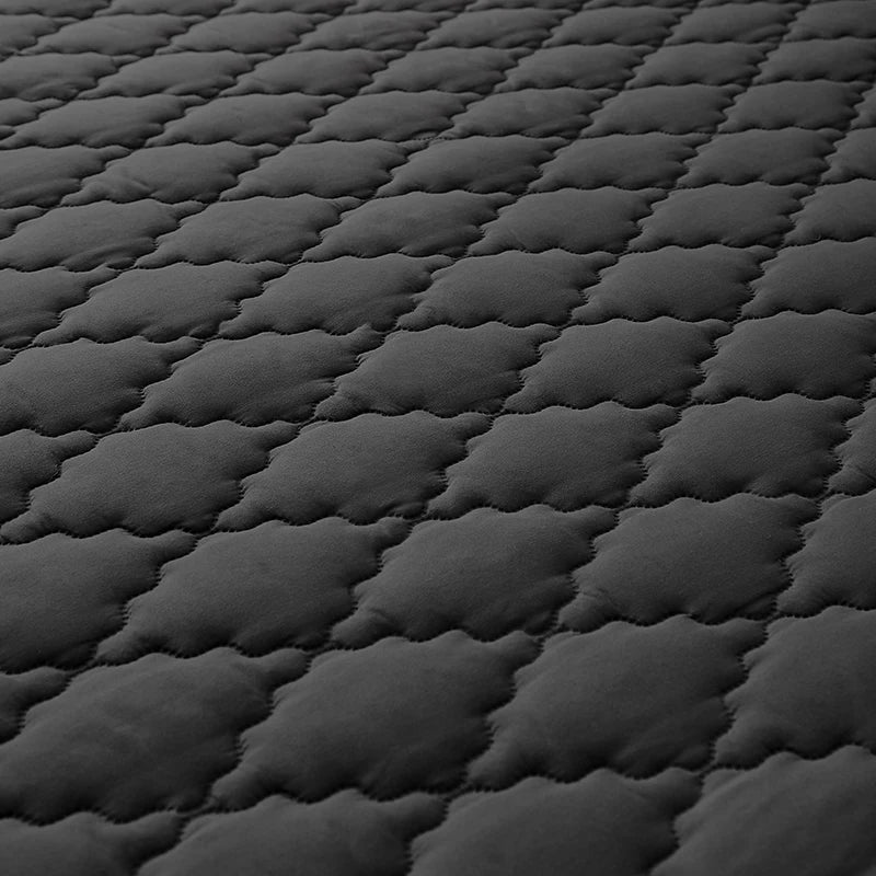 Sábana bajera impermeable de algodón lavado con banda elástica, Protector de colchón, Color negro, 100%