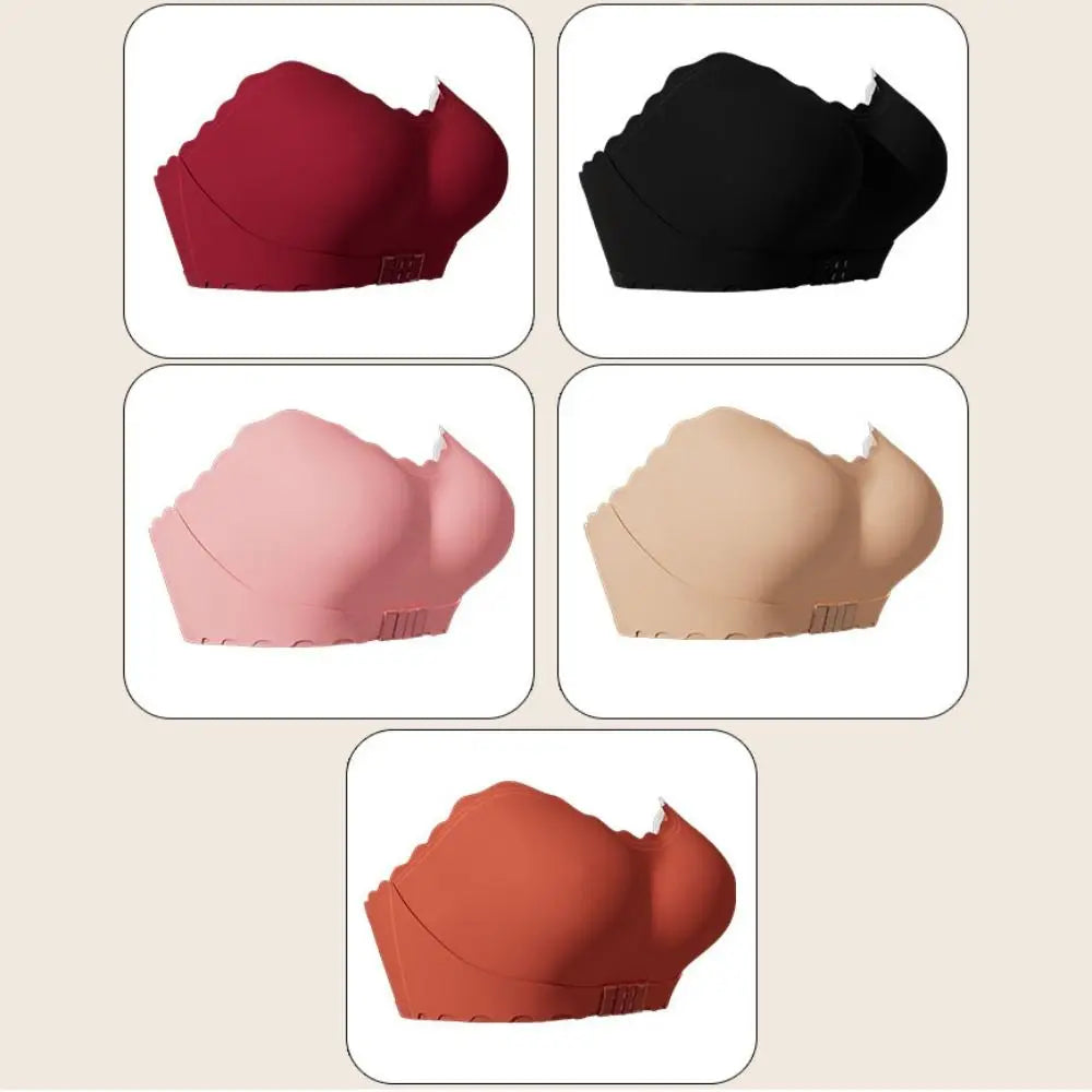 Sujetador Invisible suave sin tirantes sin costuras, sujetador ajustado antideslizante para mujer, ropa interior con hebilla frontal, sujetador de realce para fiesta