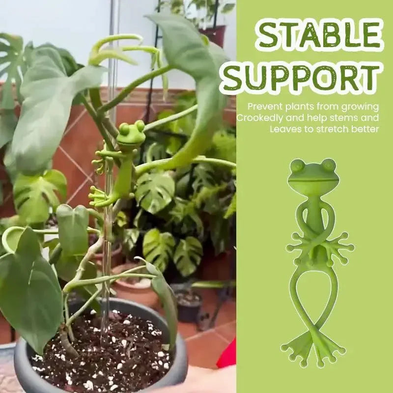 Corbata para plantas en forma de rana, Cable reutilizable, planta de jardín, vid, flor, Clip vegetal, soporte Flexible ajustable para tallo