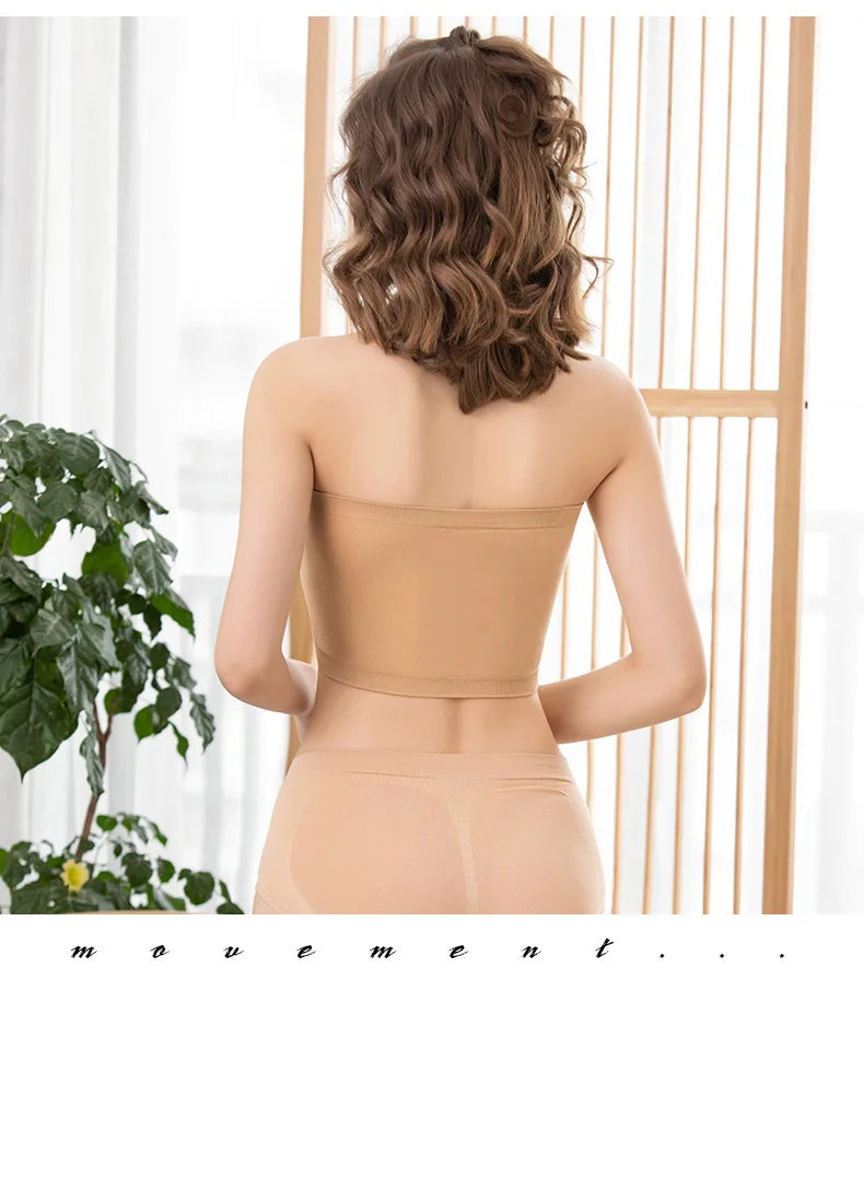 1 Uds. Sujetador de talla grande para mujer, sujetador sin tirantes, cojín fino extraíble para el pecho, sujetador Invisible elástico sin costuras, S-6XL