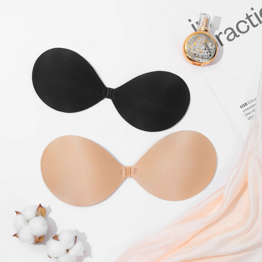 Sujetador Sexy para mujer, Sujetador Invisible de realce, autoadhesivo de silicona, cierre frontal sin costuras, adhesivo, sin espalda, sin tirantes