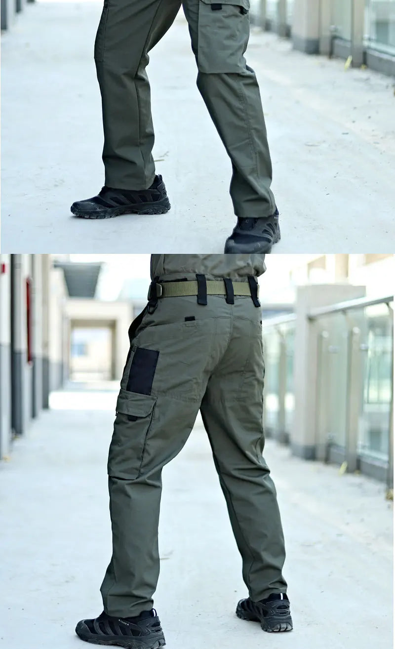 Nuevos pantalones de trabajo tácticos para hombre, pantalones Cargo para exteriores, pantalones impermeables con múltiples bolsillos, ropa de trabajo para exteriores para otoño y primavera, pantalones de senderismo