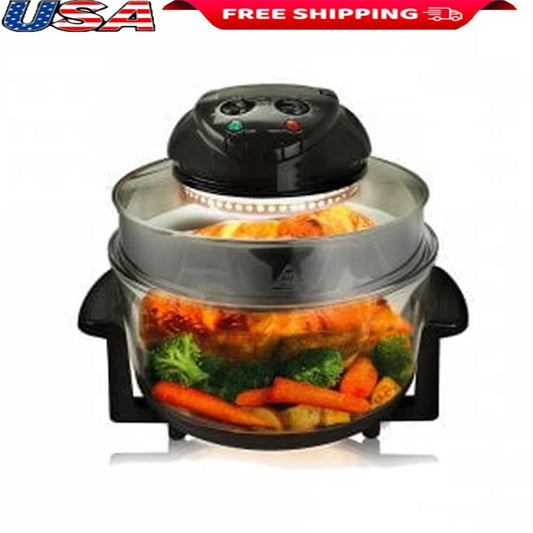 Freidora de aire halÃƒÂ³gena de 18 cuartos, apagado automÃƒÂ¡tico, horno multiusos, asador, cocina de vidrio eficiente, comidas saludables, fÃƒÂ¡cil de limpiar