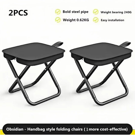 Taburete plegable portátil con cremalleras ajustables, estructura de metal duradera, silla de pesca con cremallera, silla para acampar al aire libre y senderismo