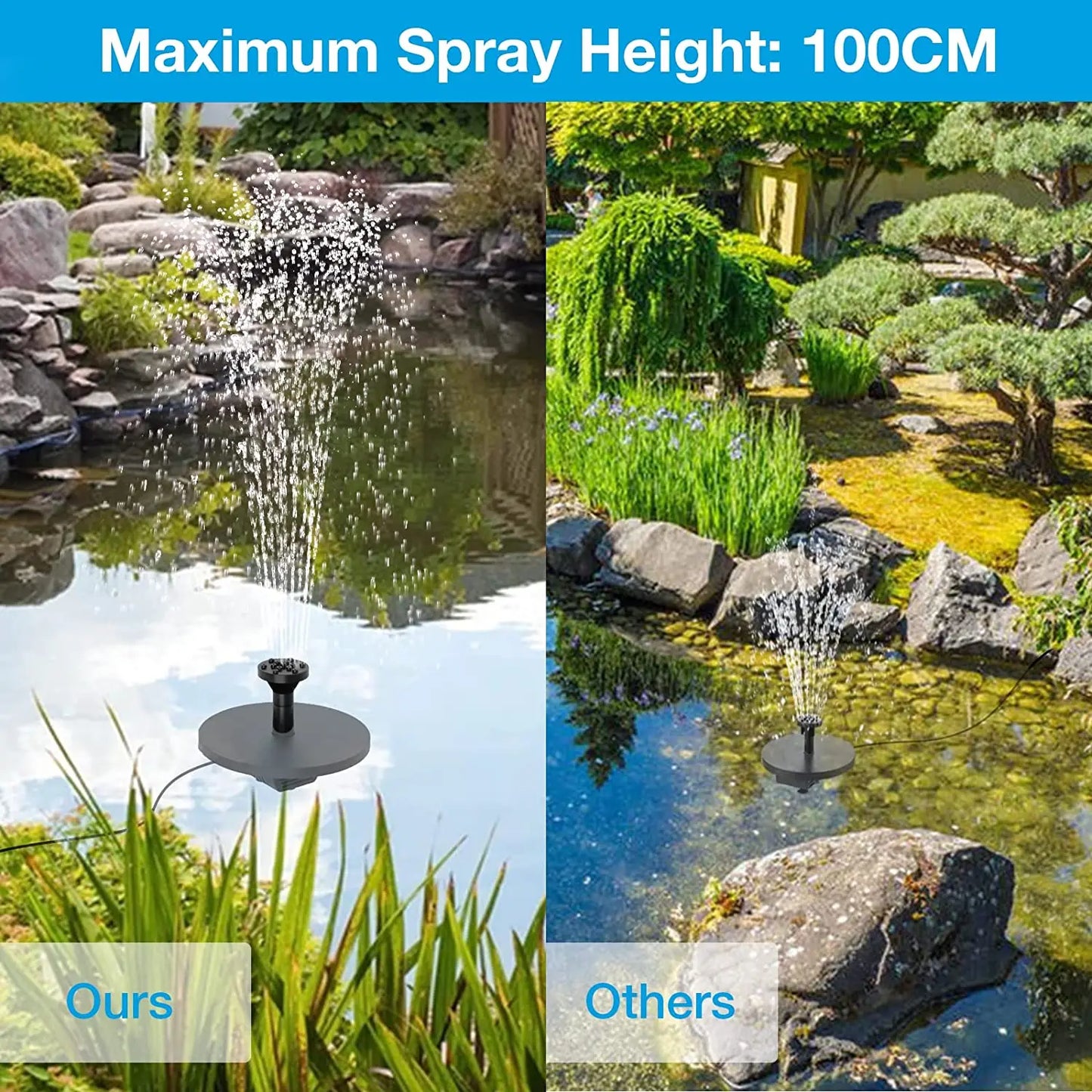 Fuente de agua Solar de 9W para jardín, decoración con boquillas, tubería de agua para baño de aves, alimentada por energía Solar para estanques